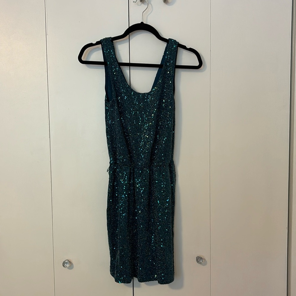Green sequin dress